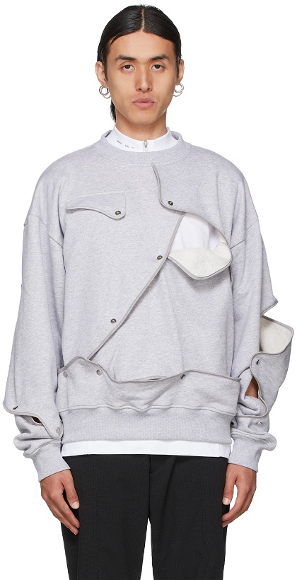 Photo: HELIOT EMIL Grey Removable Layers Sweatshirt