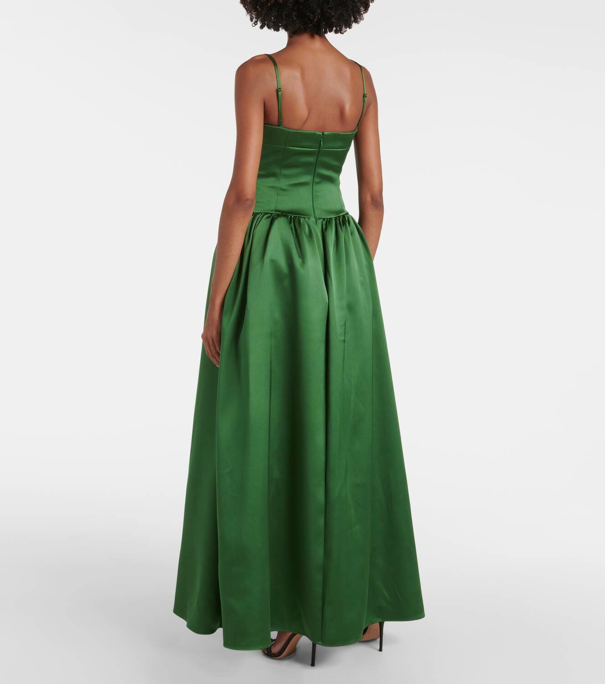 【関税&送料込】Self Portrait Satin Long Dress self-portrait Satin Maxi Dress in Brown | REVOLVE