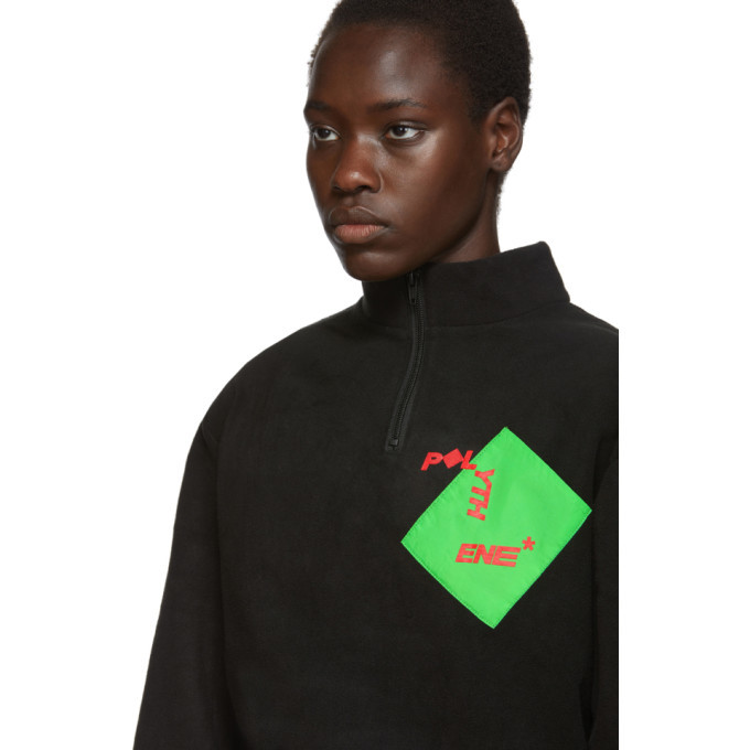 Polythene* Optics Black Fleece Quarter-Zip Sweatshirt