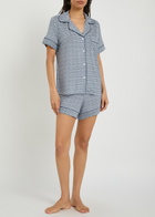 Eberjey Gisele Printed Jersey Pyjama set Navy