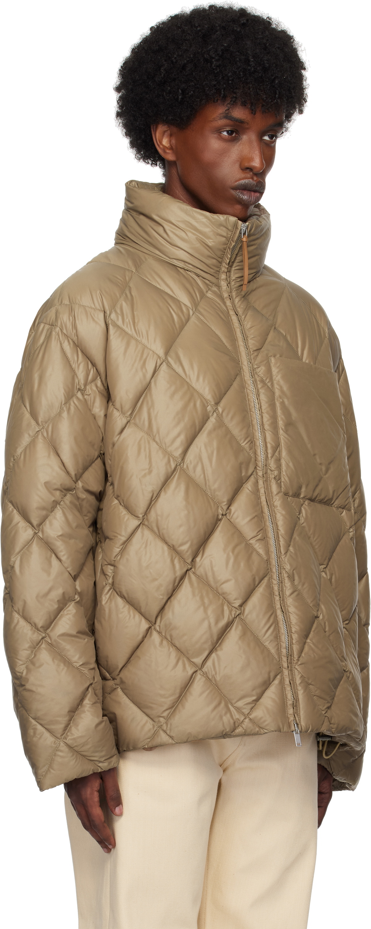Jil Sander Brown Quilted Down Jacket Jil Sander