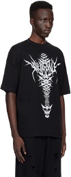 We11done Black Spine Skull T-Shirt