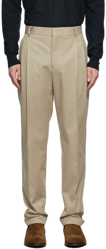 Photo: Loro Piana Beige City Two Pinces Trousers