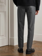 Thom Sweeney - Straight-Leg Pleated Wool Drawstring Trousers - Gray