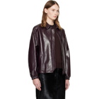 Courrèges Burgundy Vinyl Bomber Jacket