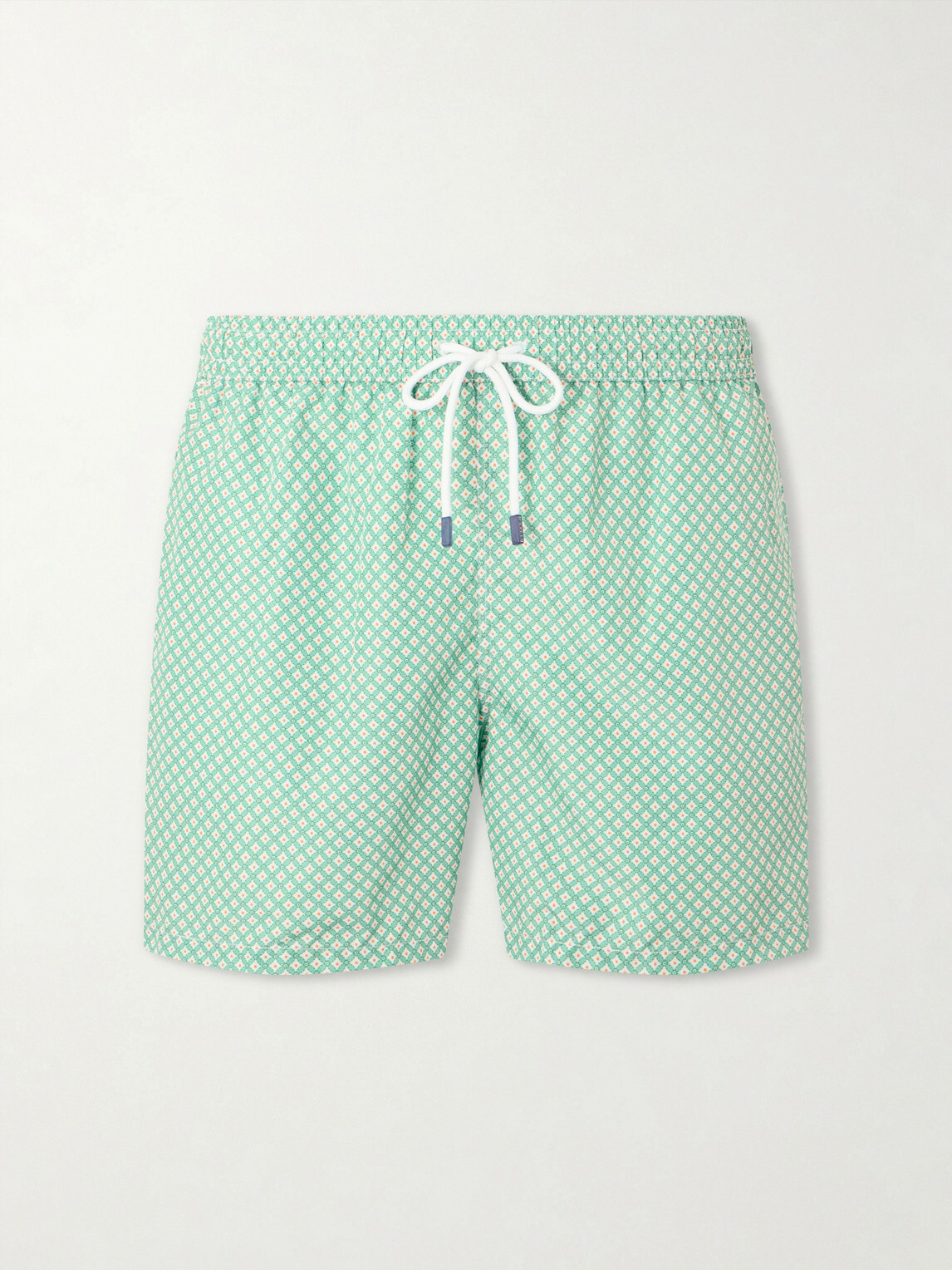 FEDELI - Madeira Straight-Leg Mid-Length Printed Swim Shorts - Green