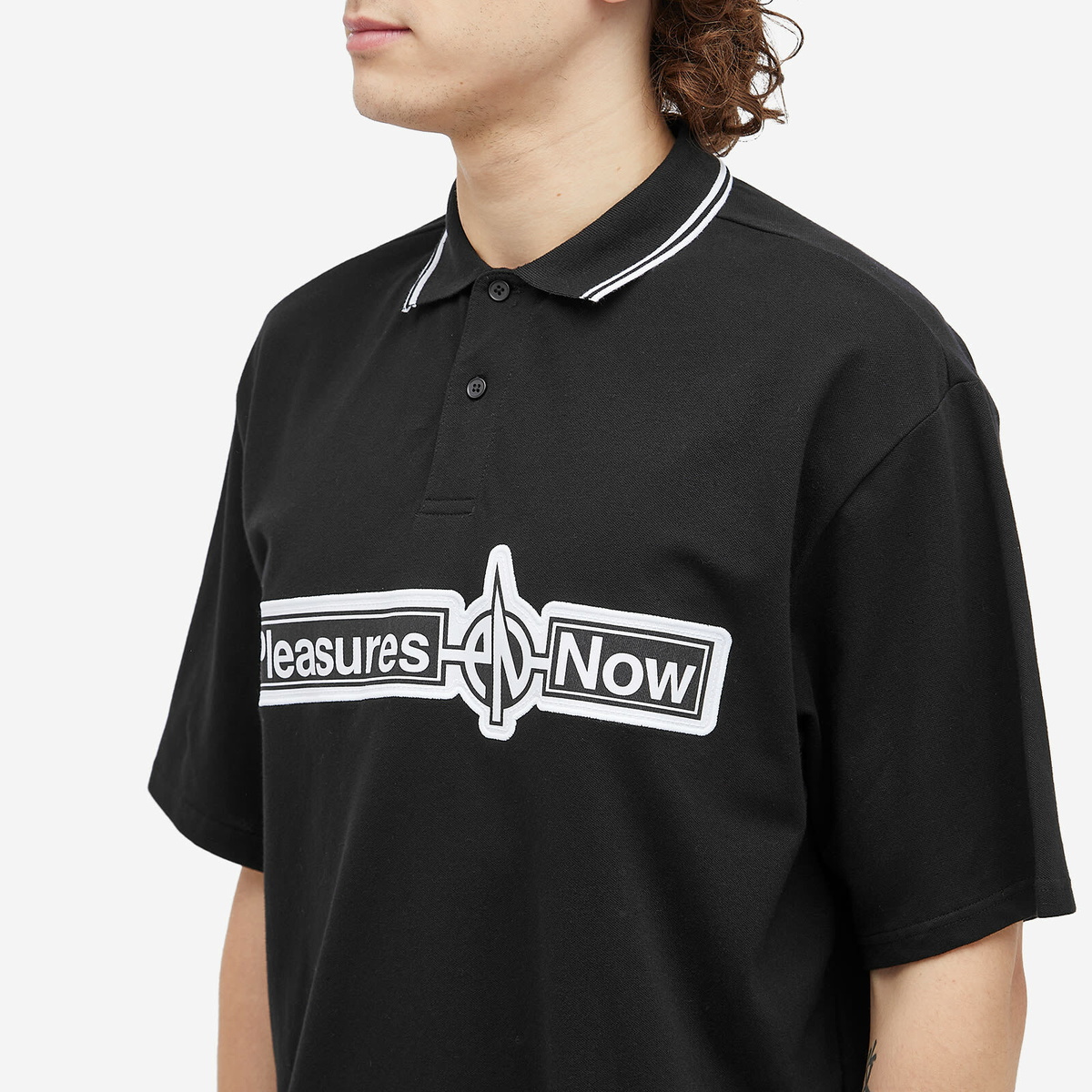 Pleasures Men's PN Boxy Polo Shirt in Black