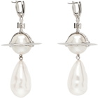 Vivienne Westwood Silver & White Giant Pearl Drop Earrings