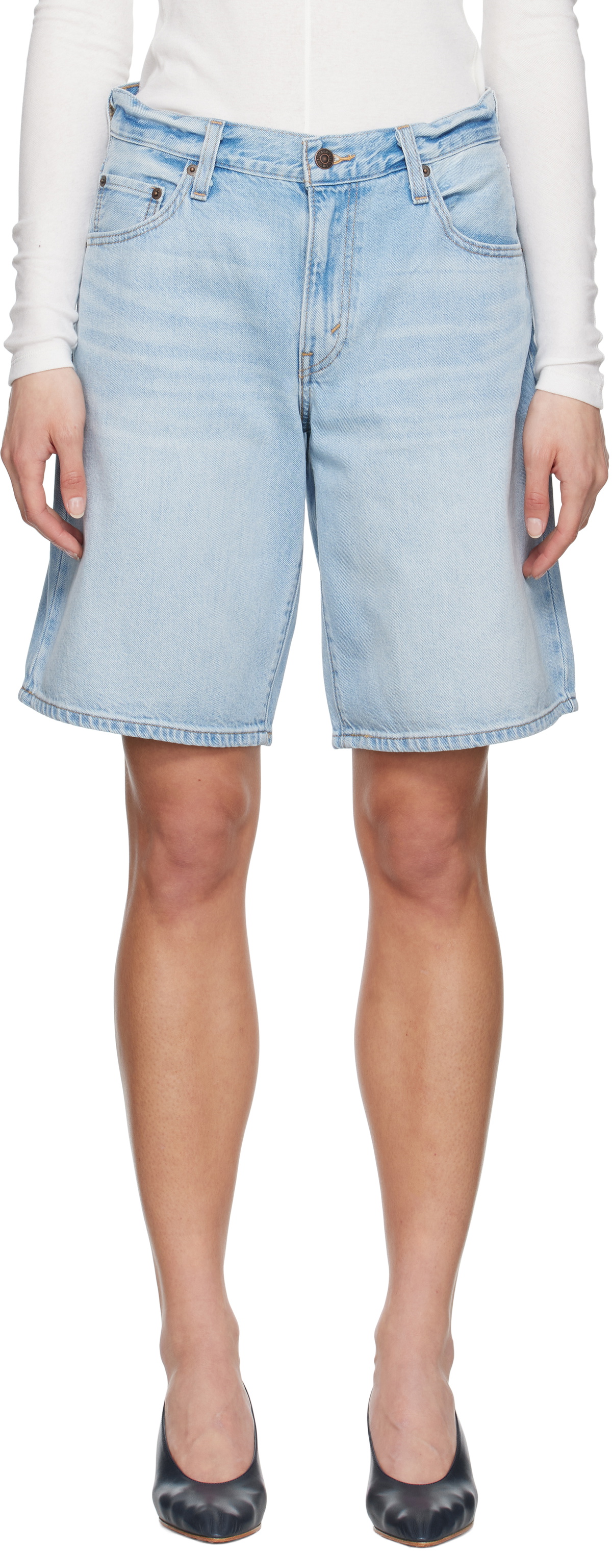 Levi's Blue Baggy Dad Denim Shorts