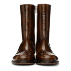 Dries Van Noten Black and Brown Leather Boots