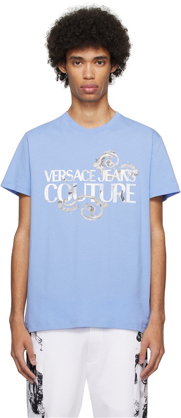 Photo: Versace Jeans Couture Blue Watercolor Couture T-Shirt