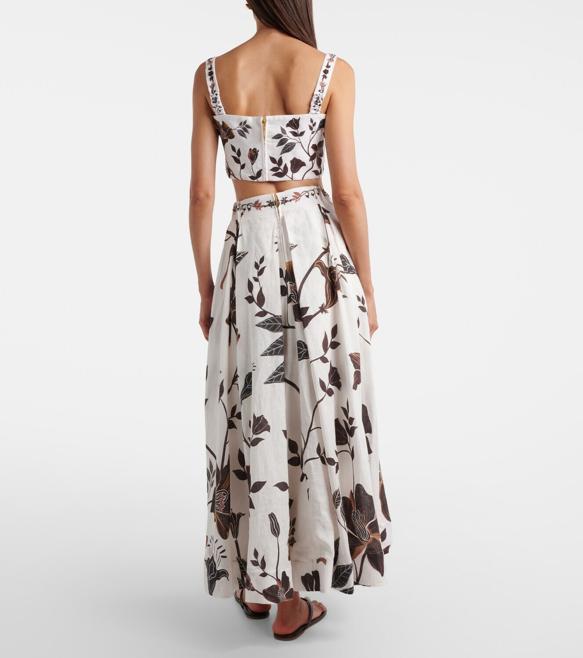 Agua by Agua Bendita Delta floral linen maxi skirt