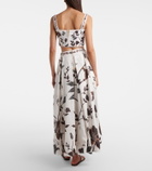 Agua by Agua Bendita Delta floral linen maxi skirt