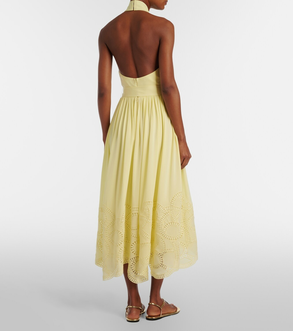 Elie Saab Halterneck silk-blend midi dress