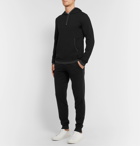 Zimmerli - Contrast-Tipped Cotton and Cashmere-Blend Hoodie - Black