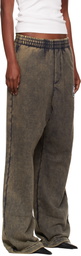We11done Khaki Teddy ID Sweatpants