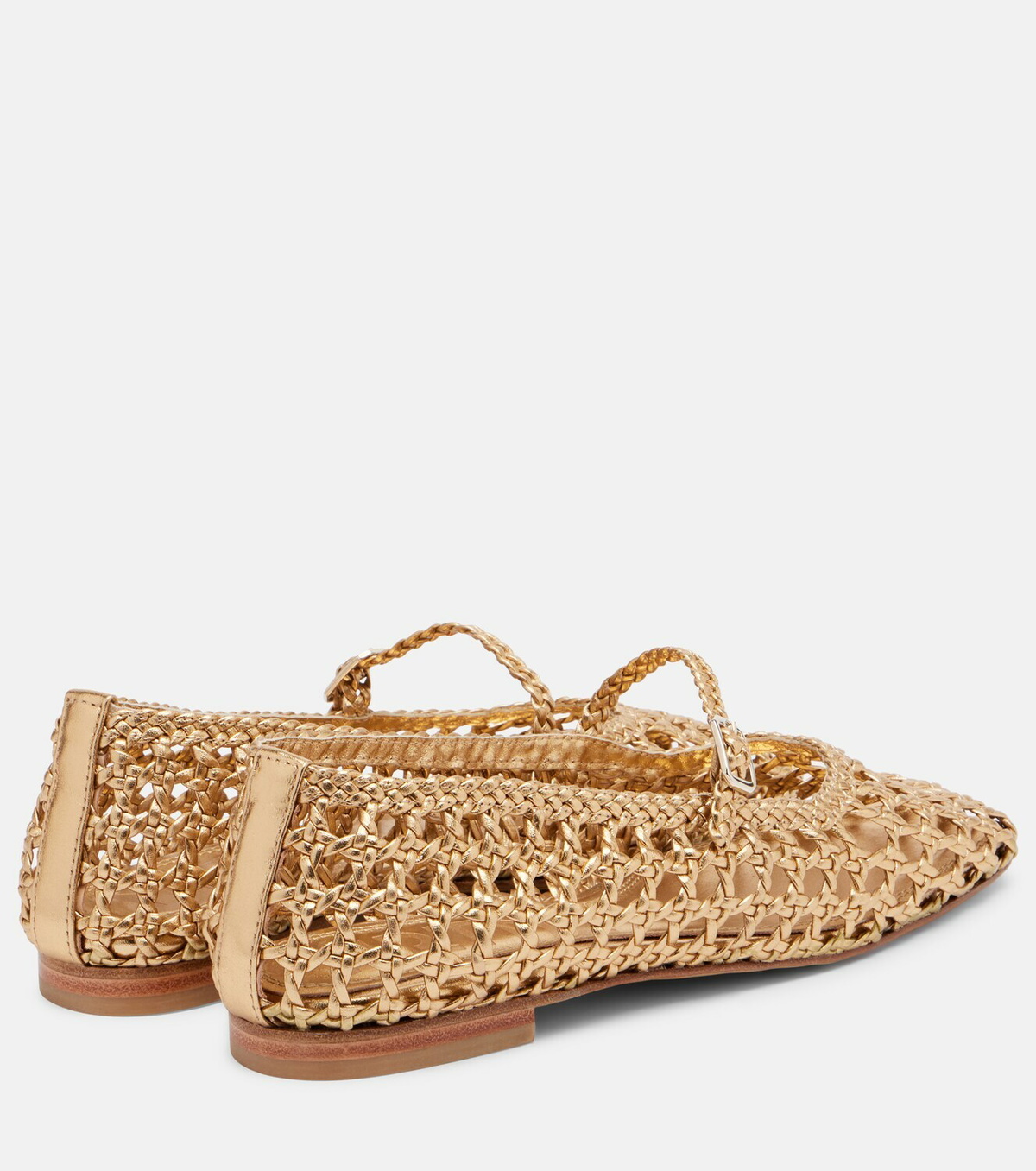 Souliers Martinez Paris woven leather Mary Jane flats