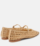 Souliers Martinez Paris woven leather Mary Jane flats