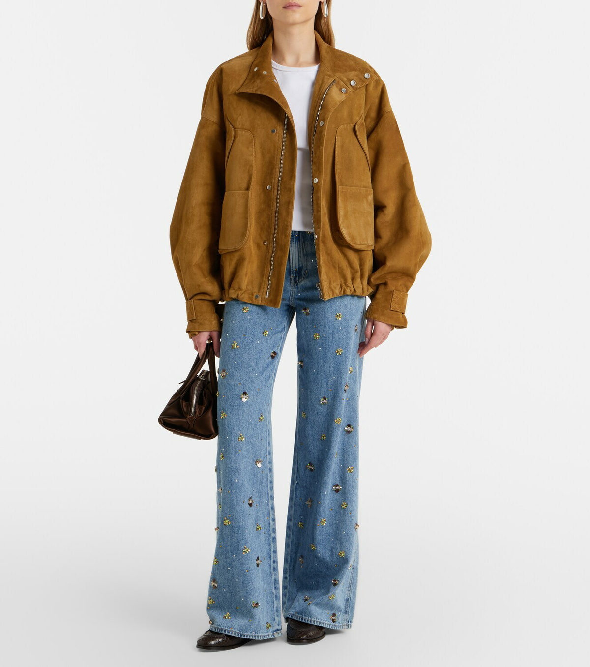 Veronica Beard Kasey embellished flared jeans
