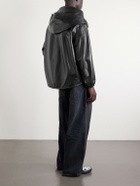 Balenciaga - Hooded Leather Jacket - Black