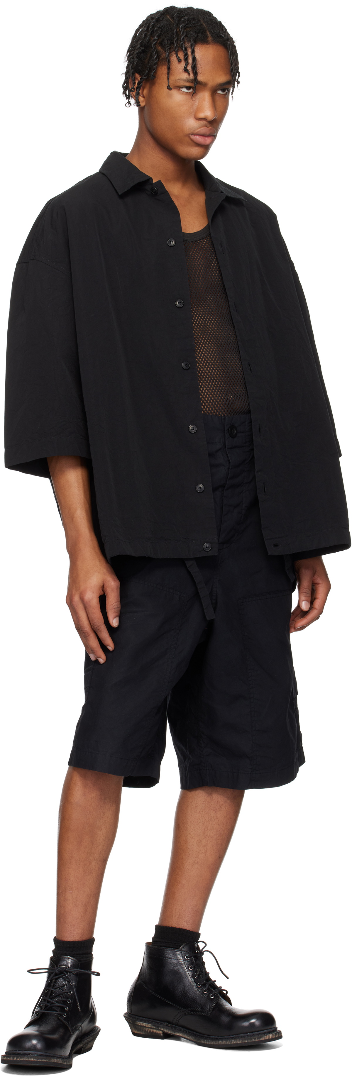 CASEY CASEY Black Mili Volume Shirt