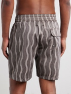 Frescobol Carioca - Rio Linen Blend Cabana Wave -Print Swim Short - Brown