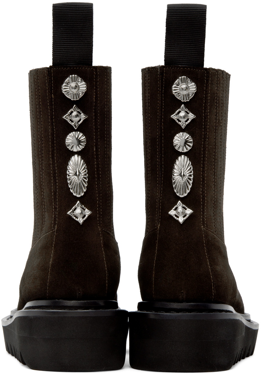 Toga Pulla Brown Zipper Boots Toga Pulla