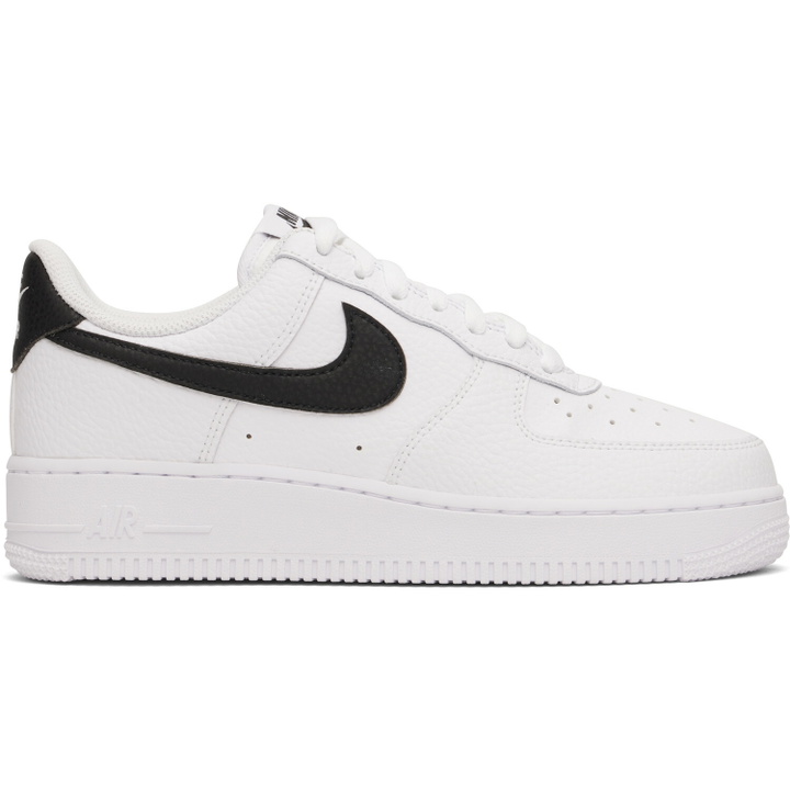 Photo: Nike White & Black Air Force 1 '07 Sneakers