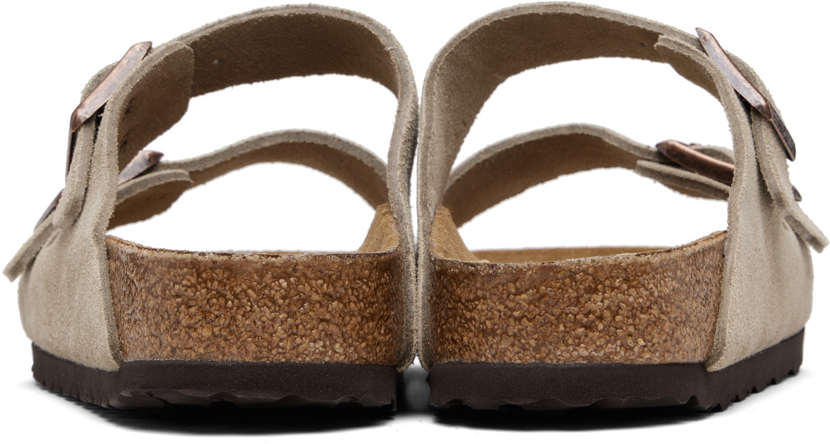 Birkenstock Taupe Regular Arizona Suede Leather Sandals