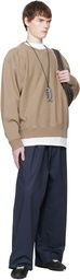 Hed Mayner Brown Embroidered-Logo Sweatshirt