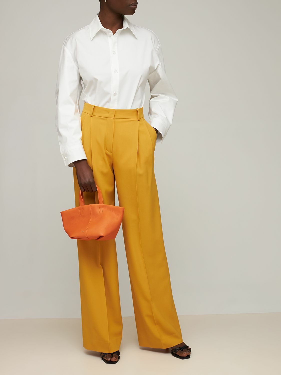 MANSUR GAVRIEL Mini Tulipano Leather Top Handle Bag