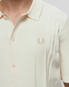 Fred Perry Button Through Knitted Shirt White - Mens - Shortsleeves