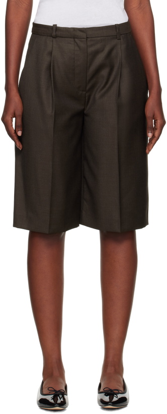 Photo: Loulou de Saison Brown Adler Virgin Wool Bermuda Shorts