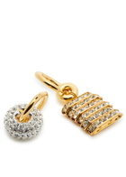 Timeless Pearly Crystal-embellished 24kt Gold-plated Hoop Earrings - One Size