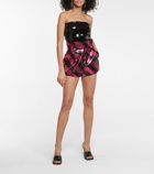 Alexandre Vauthier - Striped metallic high-rise shorts