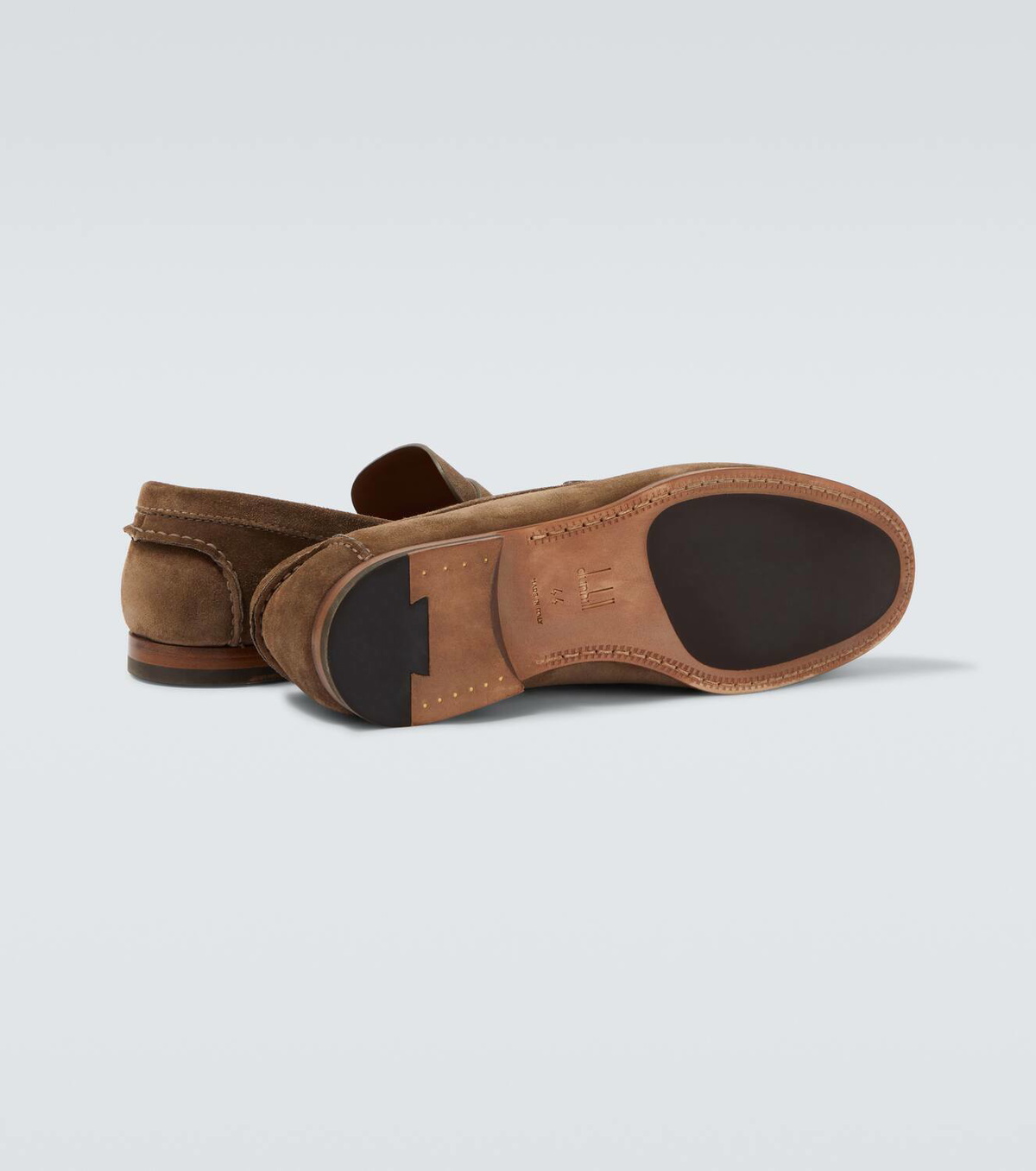 Dunhill Heddon Flex suede penny loafers
