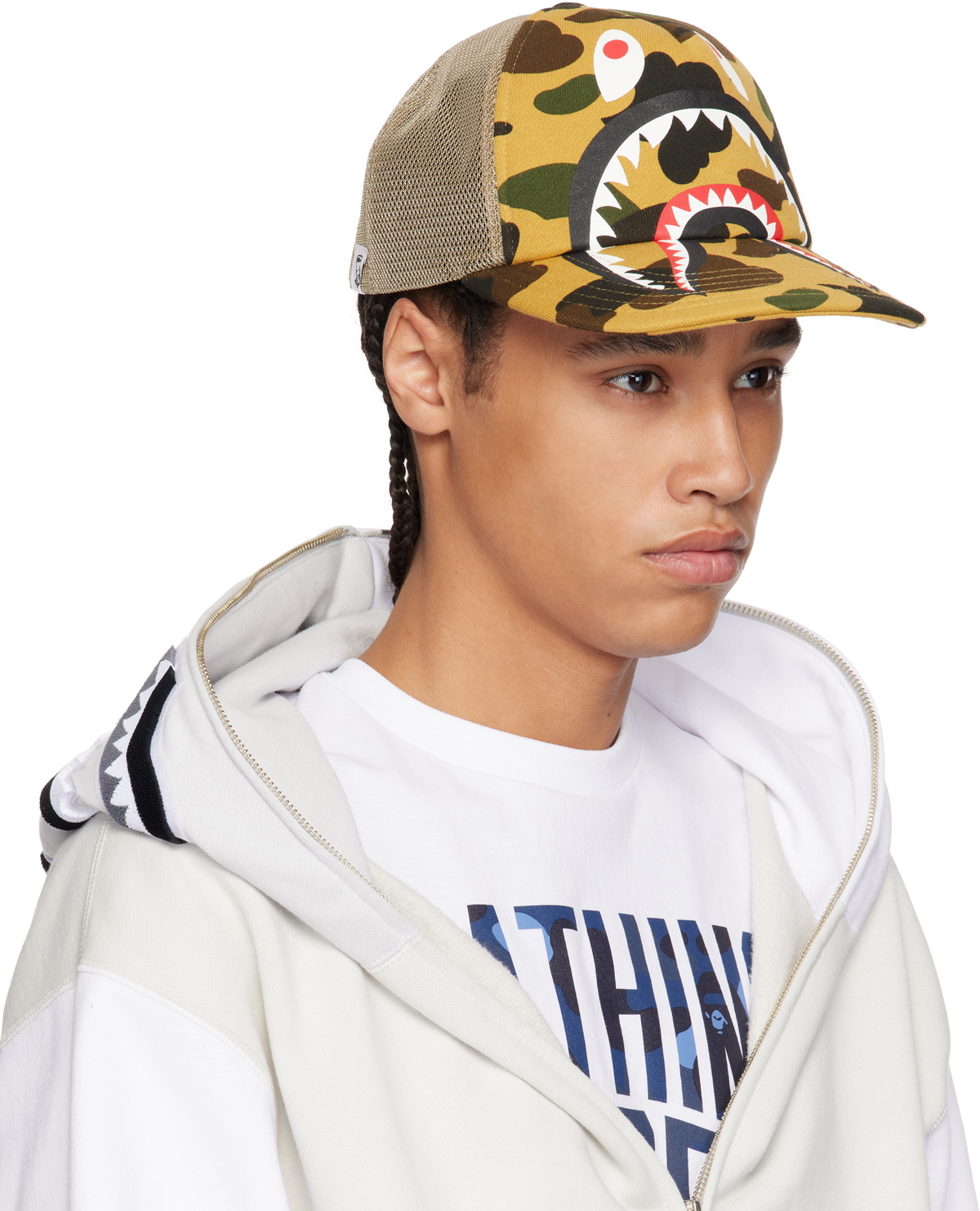 アベイシングエイプ 1ST CAMO SHARK MESH CAP YELLOW BAPE Yellow & Beige 1st Camo Shark Mesh Cap A Bathing Ape