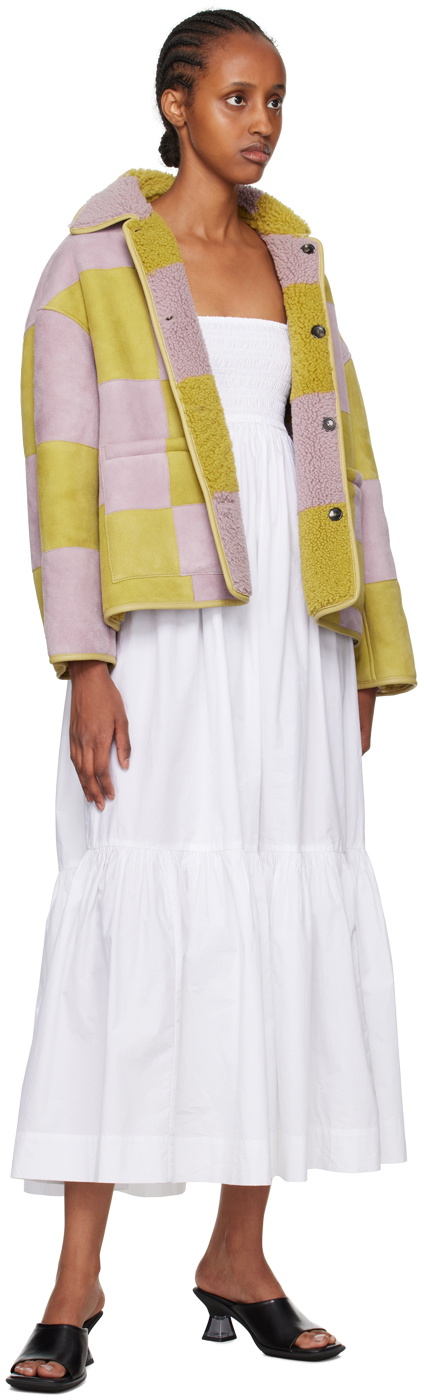 Cawley Purple & Yellow Avis Reversible Shearling Jacket