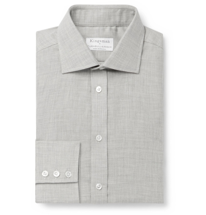 Photo: Kingsman - Turnbull & Asser Cotton and Cashmere-Blend Shirt - Gray