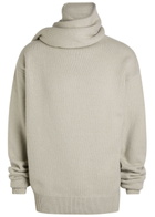 Calvin Klein Scarf-effect Cashmere Jumper Pearl