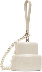 Simone Rocha Off-White Beaded Frosting Cake Shoulder Bag