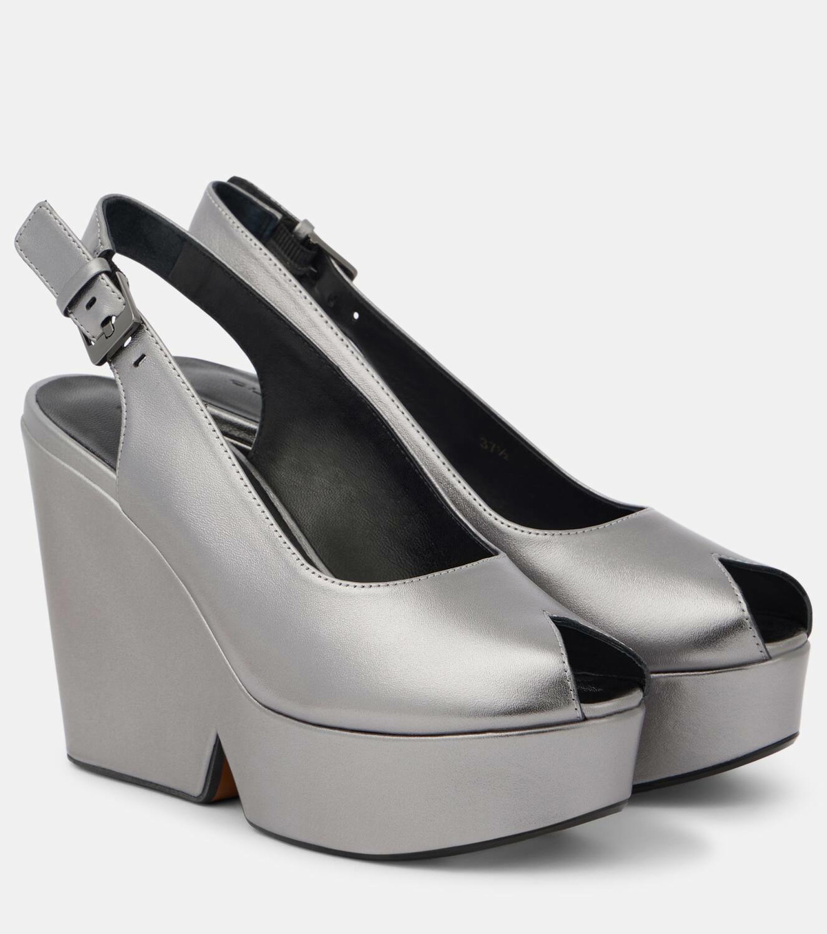 Clergerie Dylan metallic leather wedge sandals Clergerie