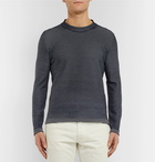 Brioni - Slim-Fit Striped Cotton and Silk-Blend Sweater - Men - Navy