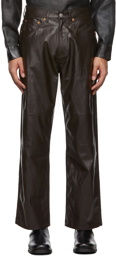 Our Legacy Brown Extended Third Cut Faux-Leather Pants
