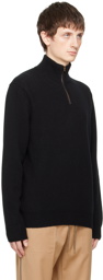 Agnona Black Zip High Neck Sweater