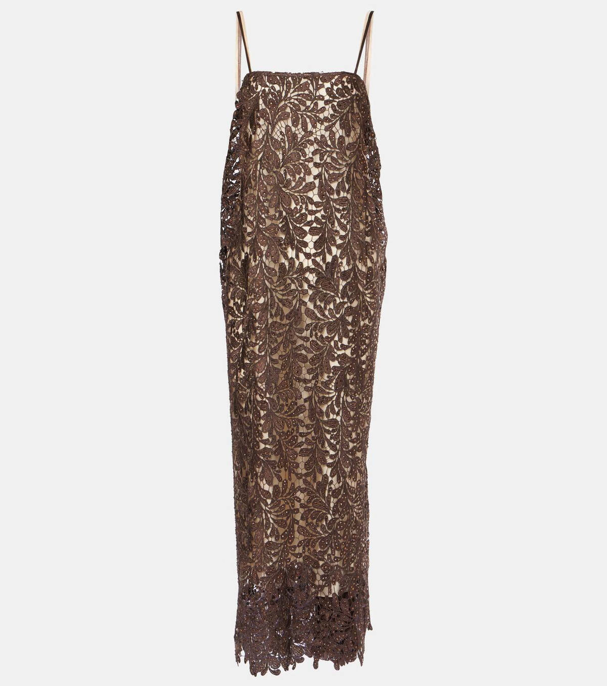 Jacques Wei Embellished floral lace maxi dress Jacques Wei