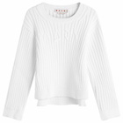 Marni Women's Logo Sweatshirt in Rib in Lily White