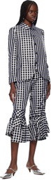 Comme des Garçons Comme des Garçons Black Satin Check Trousers