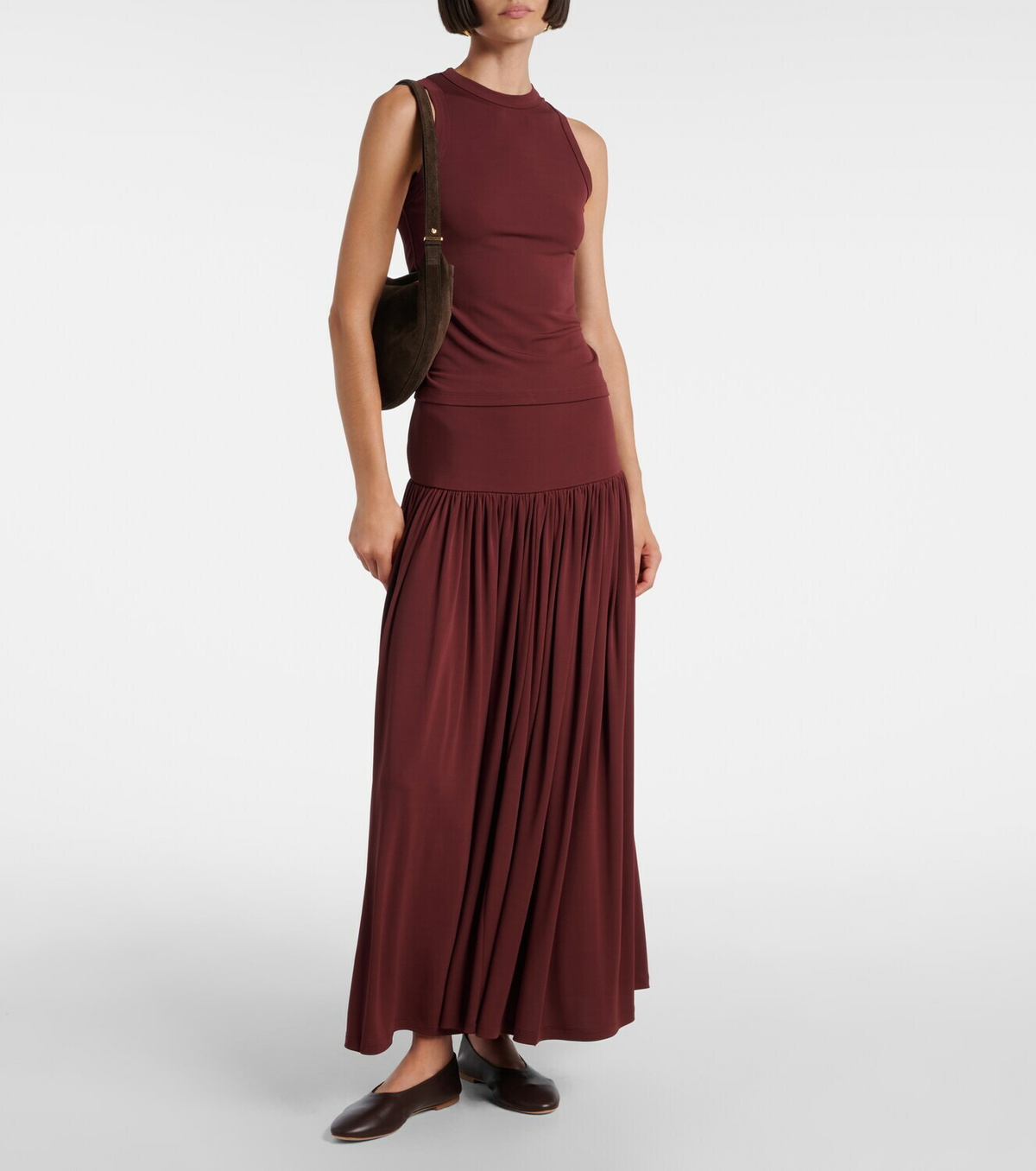 Aya Muse Gathered jersey maxi skirt