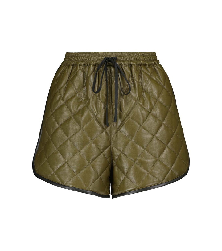 Photo: Self-Portrait Quilted faux leather shorts
